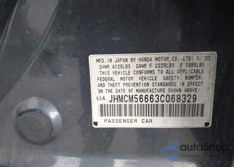 2003 Honda Accord 2.4 Ex z USA, uszkodzony, nr VIN JHMCM56663C068329